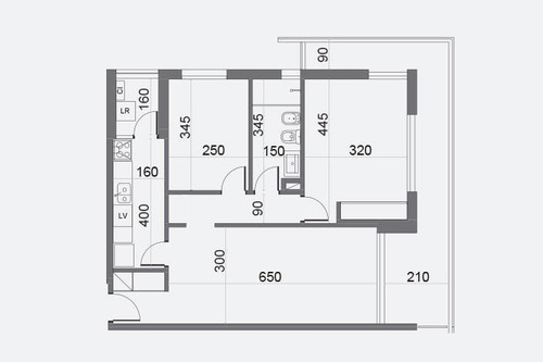 Apartamento 2 Dormitorios, 1 Baño, Vista Al Lago, Terraza, Piso Medio