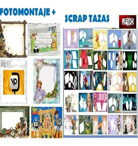 S Fotomontajes Sublimacion Scrap Tazas Diseños Cdr Eps Ai