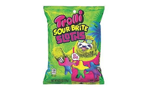 Trolli Sour Brite Perezosos 4,25 Oz Bolsa, Gomosos Perezosos