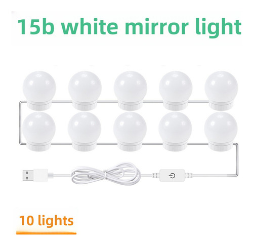 T Espejo Led Frontal Con Bombilla De Tres Colores Para