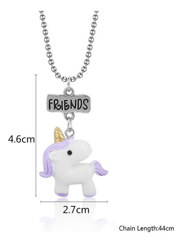 T Set 3 Collares Unicornios Best Friends Forever Amigos