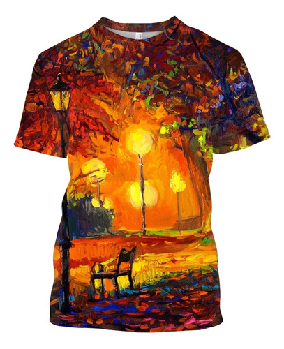 Camiseta Impresa En 3d Con Pintura Al Óleo De Van Gogh