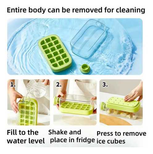Moldes Reutilizables Para Cubitos De Hielo De 2 Piezas