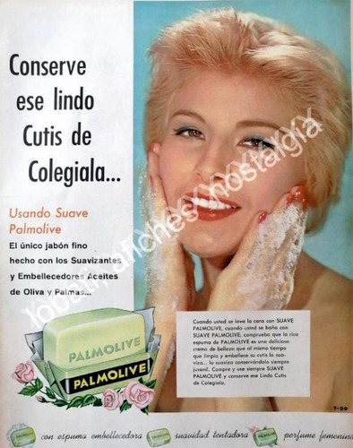 Cartel Retro Silvia Pinal Y Jabon Palmolive 1959 /