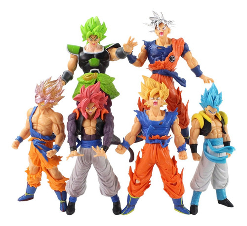 Colección De 6  Figuras Grandes Dragon Ball Super 16cm 