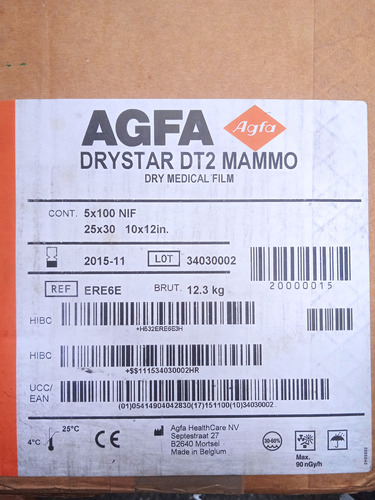 Mamografía Placas Drystar Dt2 Mammo Agfa 10x12 In