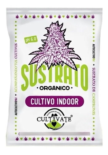 Sustrato Cultivate Indoor Orgánico 25 Lts Cultivo Indoor