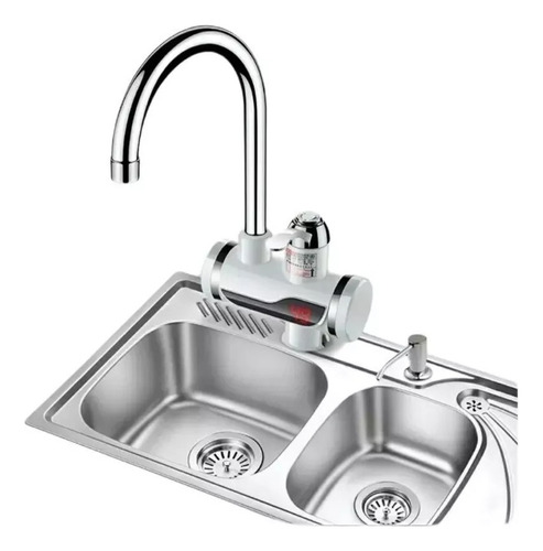 Llave Agua Caliente Eléctrico Lavaplatos Color Blanco