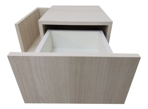 Imagen 5 de 8 de Repisa Flotante Moderna Buro Revistero Con Cajón Izquierdo Color Teca Ártico