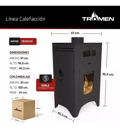 Salamandra Tromen Austral 15000 Horno Kit Enlozado Techo 6*