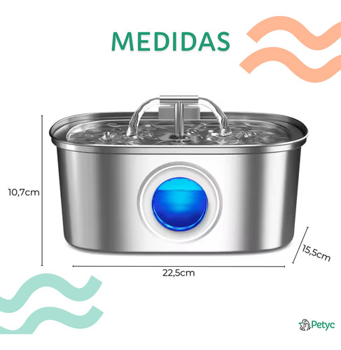 Bebedouro Automático Pets 3,2l Hidratação Contínua Eficaz Nf Cor Prateado 5v