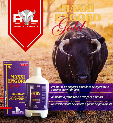 Imagem 2 de 4 de Maxxi Engord 500ml Argentino Complexo Vitaminico