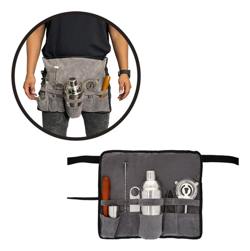 Set De Coctelería De Acero Inoxidable. Incluye 8 Accesorios