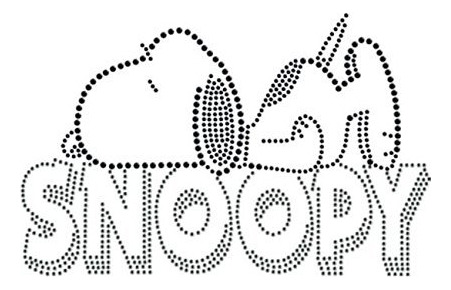 Droopy Snoopy Perro Rhinestone Hierro T Diseño Playera