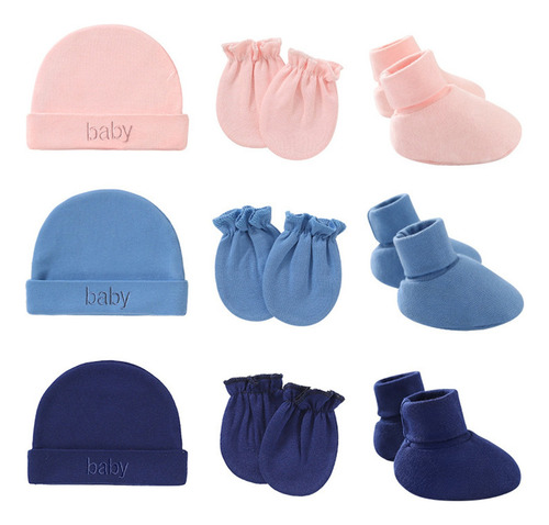 Juego De Gorro Y Guantes De Algodón Para Recién Nacido