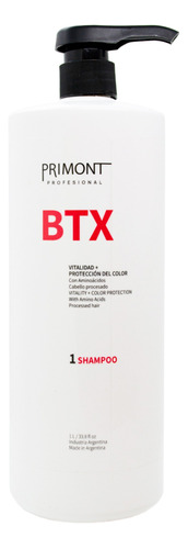 Primont Btx Shampoo Reparador Pelo Procesados Teñidos 1lt 6c