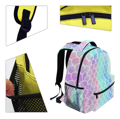 ~ Wamika Colorful Mermaid Scale Backpacks For Girls Women, R