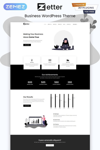 Zetter-theme Moderno Negocios Blanco Y Negro Wordpress