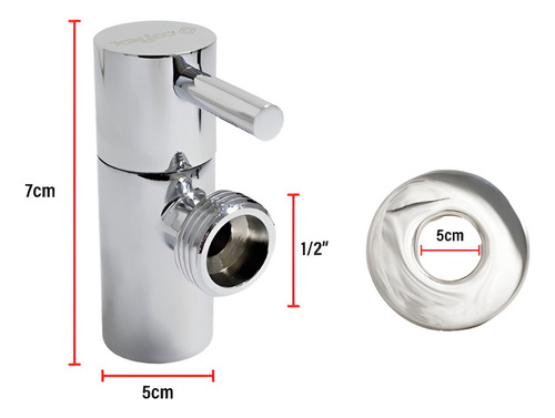 Llave Angular Maneral Palanca 1/4 Vuelta 1/2'' Cromada Coflex IP-138