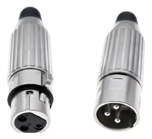4 Conector Metalico Compatible Con Switchcraft Xlr Dmx Canon 2 Machos/ 2 Hembras