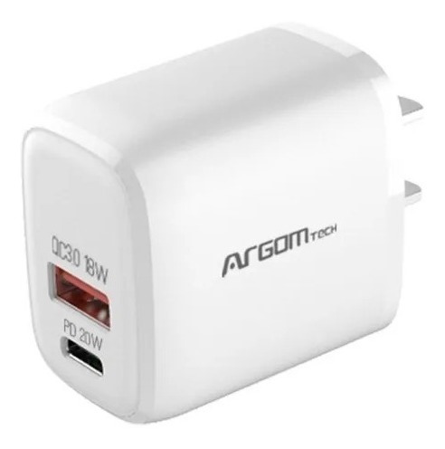 Cargador De Pared Usb Y Usb-c Argom 20w Carga Rápida *itech