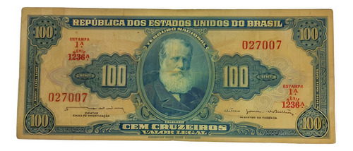 Billete De 100 Cruzeiros Brasil P.170 -1964 V.f. (Usado)