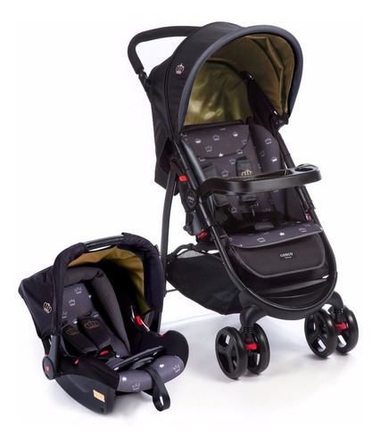 Carrinho Travel System (carrinho + Bebê Conforto) Preto