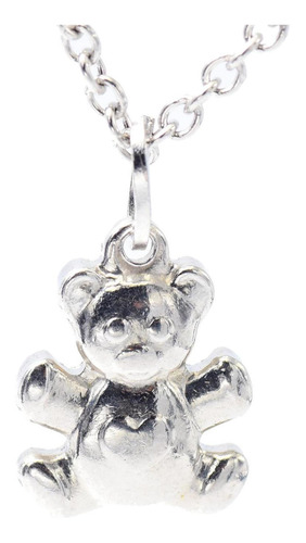 Imagen 1 de 3 de Cadena Con Dije De Osito De Acero Inox Plateada