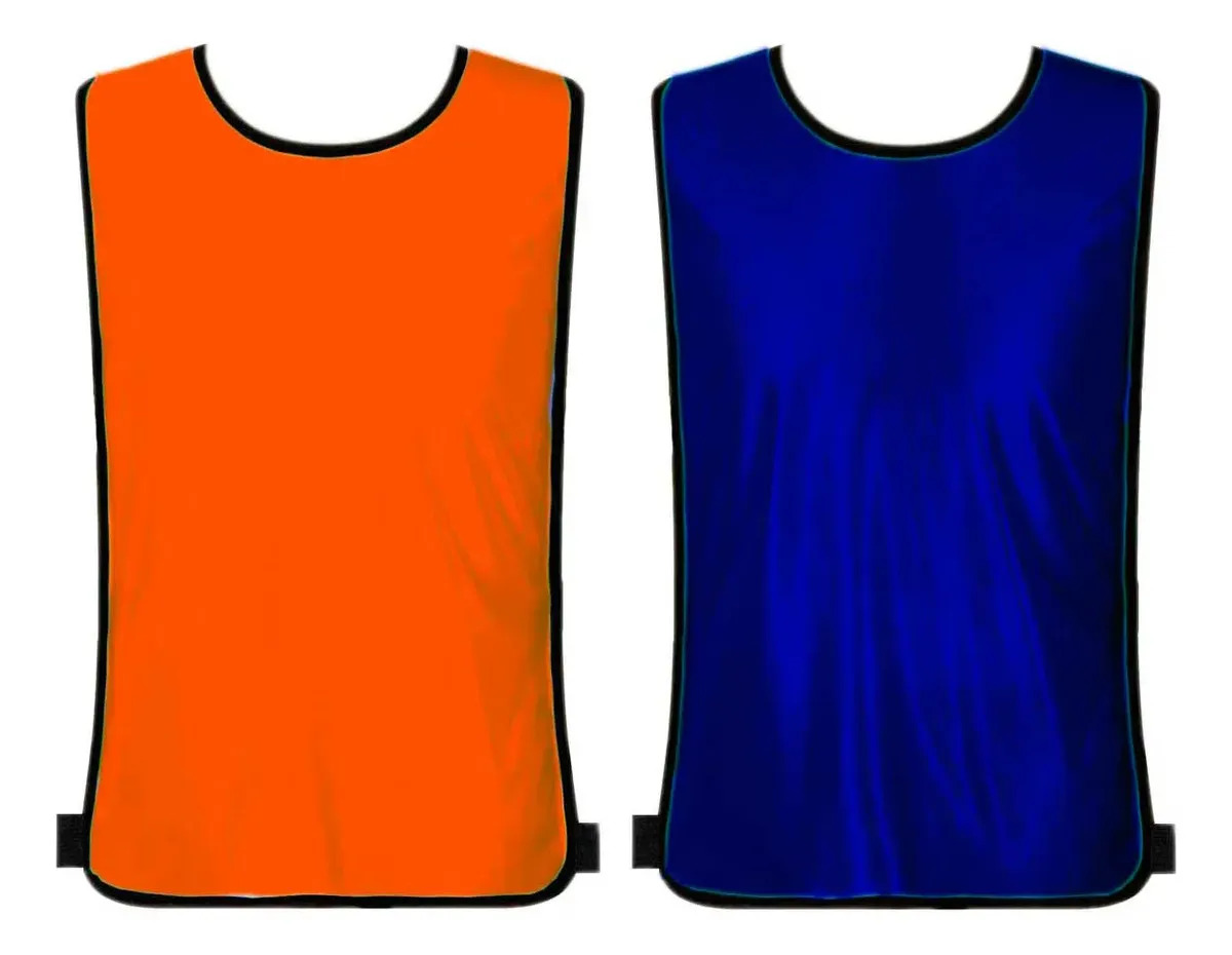 Kit 05 Peças Colete De Futebol Dupla Face - Cores Cor Laranja/Azul Royal