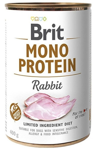 Lata Brit Care Mono Protein Conejo 400g Para Perro