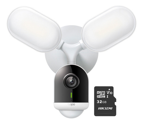 Tp-link & Cronos Cámara Ip Reflectora 3mp 2k Tp1844-plus-32 Detección De Ia Y Seguimiento Inteligente Con Alarma 2800 Lúmenes Para Vision Nocturna Uso Exterior + Microsd 32gb