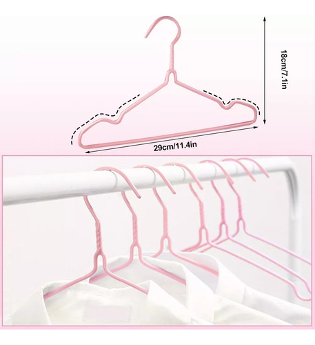 20 Ganchos Ropa Perchas De Acero Inoxidable Infantil Niño