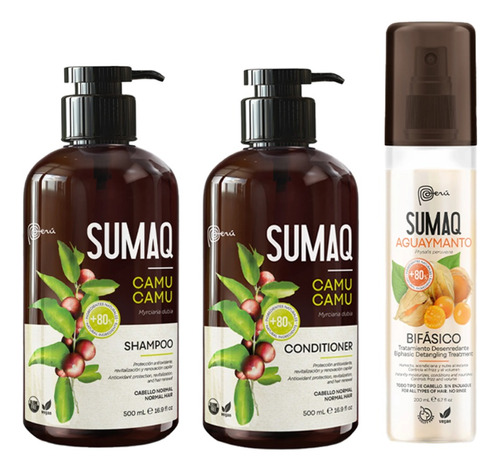 Shampoo Y Acondicionador Camu Camu + Spray Bifásico Capilar
