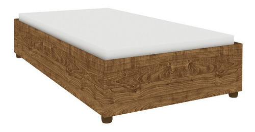 Imagen 2 de 7 de Base Cama Sencilla Color Rustic En Madera Mdp Sin Colchon