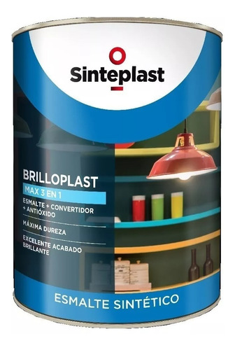 Esmalte Sintético Bermellón Oscuro Brilloplast Max 1lt