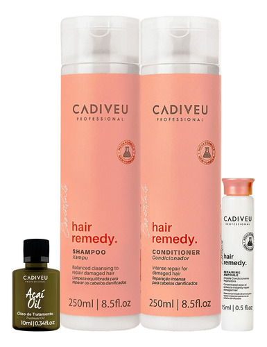 Kit Cadiveu Essentials Hair Remedy Duo Ampola E Açaí Oil