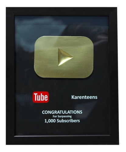 Placa De Youtube | Oro O Plata | Totalmente Personalizada