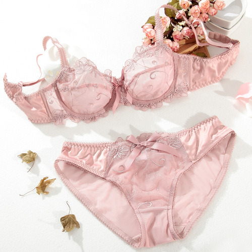 Conjunto De Brasier De Encaje Sexy Y Transparente