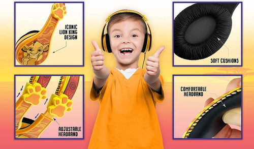 Imagen 3 de 5 de Rey León - Audífonos Alámbricos Para Niños.