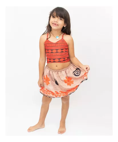 Fantasia roupa moana infantil com colar