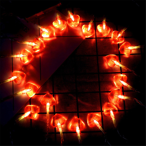 / Farol Con Forma De Corazón Rojo, Cadena Pequeña, Para El