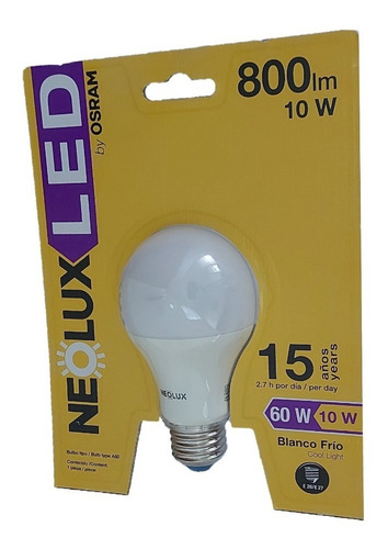 Kit De 6 Pzas  Lámpara Led De 10w, 800lm, Blanco Frío Neolux