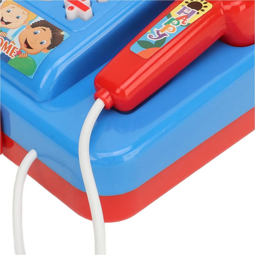 Mini Caja Registradora Para Niña Con Luz Sonido Y Accesorios Azul Y Rojo