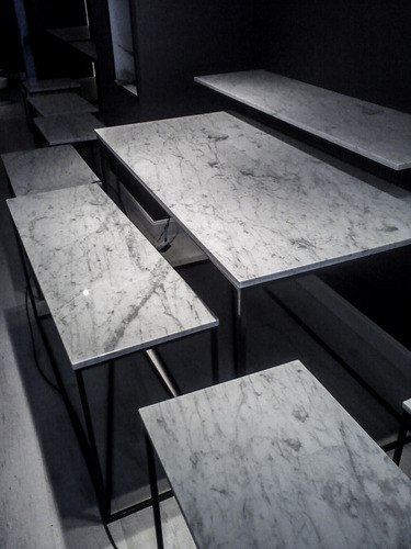 Tapa De Mesa Mármol Carrara, 1.55 X 0.80m - Forma Y Diseño