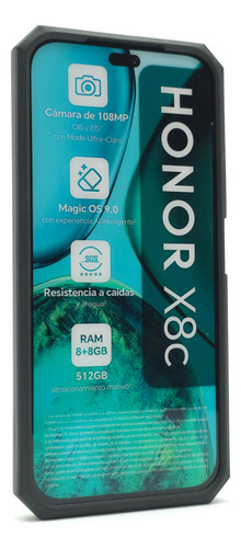 Funda + Mica Hidrogel Para Honor X8c Case Protector Rudo G Gris Honor X8c