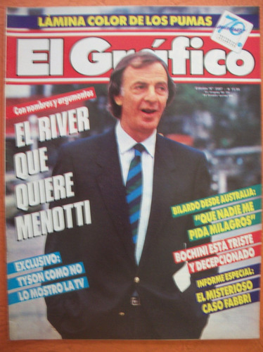 El Grafico 3587 5/7/1988 River Menotti Lamina Los Pumas