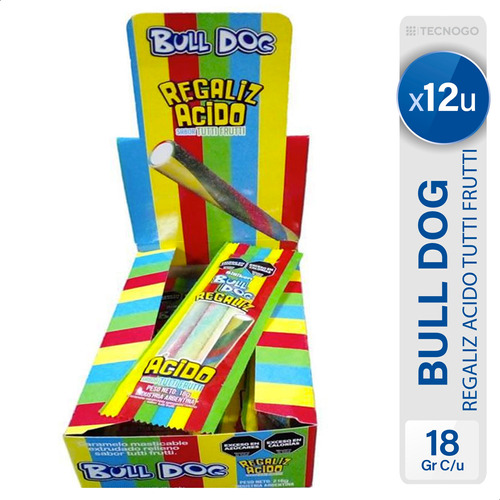 Gomitas Regaliz Acida Sabor Tutti Frutti Bull Dog Billiken