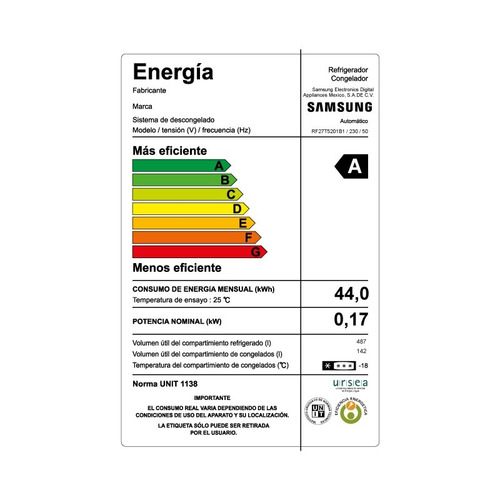 Imagen 11 de 11 de Side By Side Samsung Tecnología Digital Inverter Rf27t5201b1