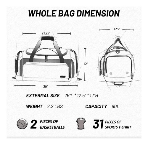 Bolso Deportivo Mier Bolsa De Deporte Grande Para Hombre Co