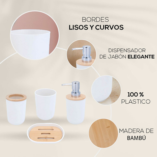 Juego De Accesorios De Baño Kit 4pz Dispensadores Vasos